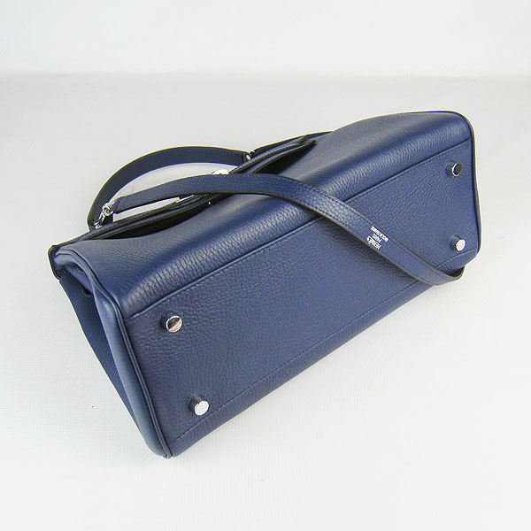 7A Replica Hermes Kelly 32cm Togo Leather Bag Dark Blue 6108